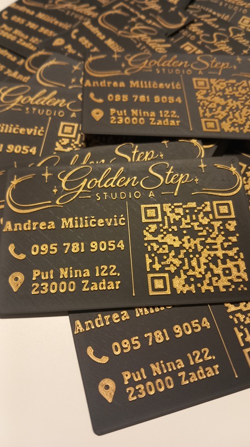 Vizitke Golden Step salona izrađene u suradnji s reFORMA 3D