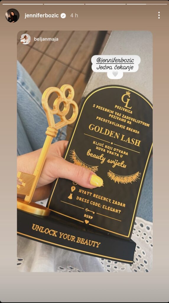 3D print pozivnice za predstavljanje Golden Lash brenda
